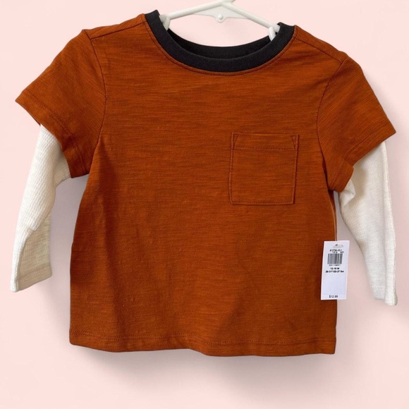 12-18 Month Infant Toddler Baby Boy Old Navy Layered Pocket T-Shirt NWT - Picture 1 of 8